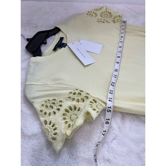 NWTD French Connection Size 0 Santoline Jersey Dress Yellow MSRP $98 - Picture 5 of 11